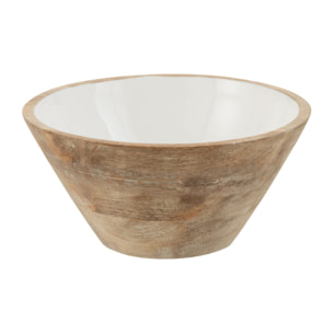 J-Line bol - bois - blanc/naturel - medium