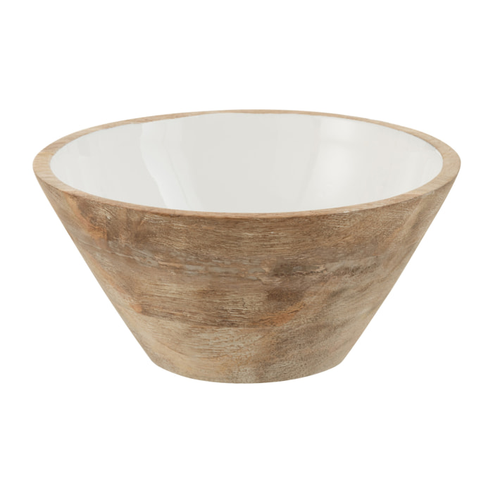 J-Line bol - bois - blanc/naturel - medium