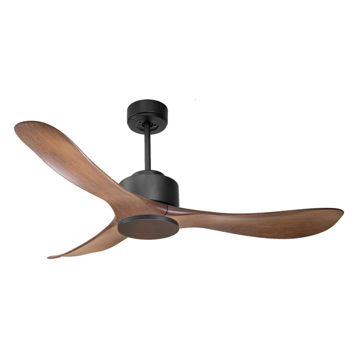 Ventilateur de plafond Réversible Lumière  Thermostat Wifi Moteur à courant continu Toits en pente Télécommande Hypersilence Mémoire Shopify Vendible (AUTOMATIQUE) 40   W Noir