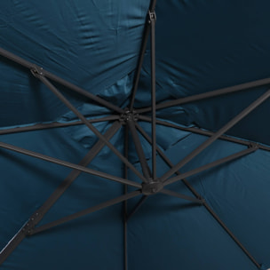 Parasol déporté rectangulaire 3x4 m - Wimereux - bleu canard- Parasol excentré inclinable dans 6 positions. rotatif à 360°.