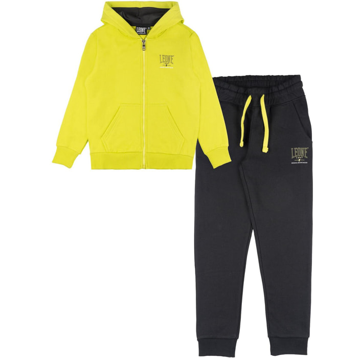 Tuta invernale da bambino con cappuccio e zip Leone 1947 Neon