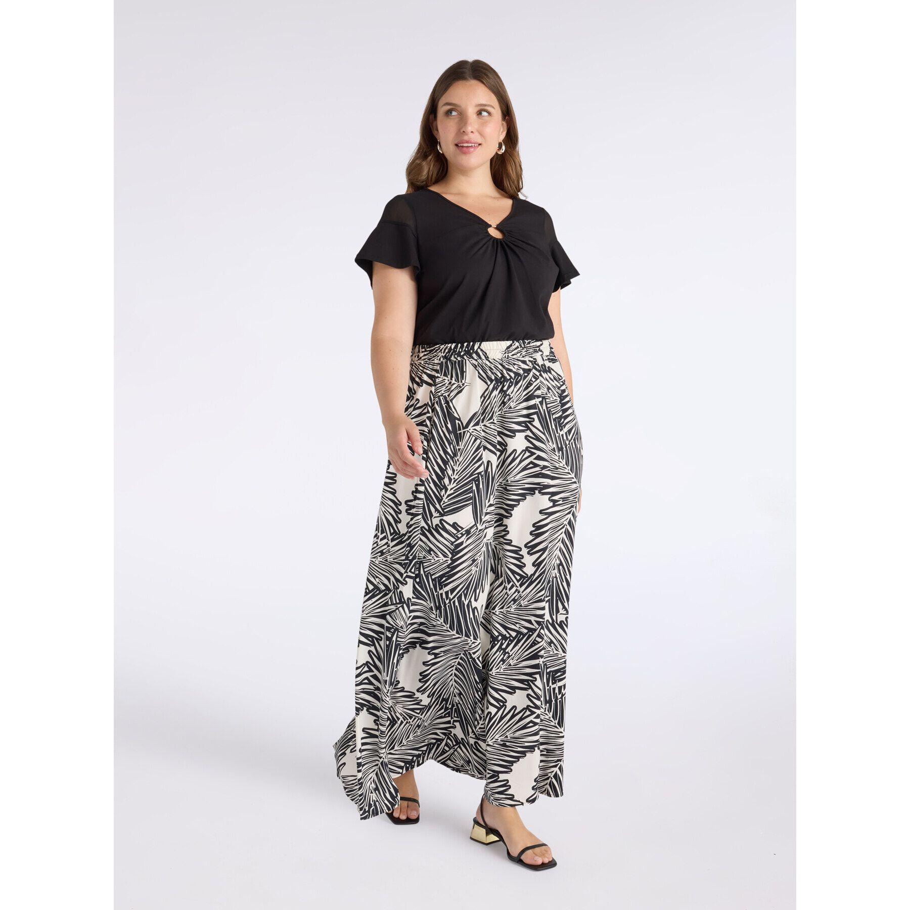 Fiorella Rubino - Gonna lunga stampata - Nero