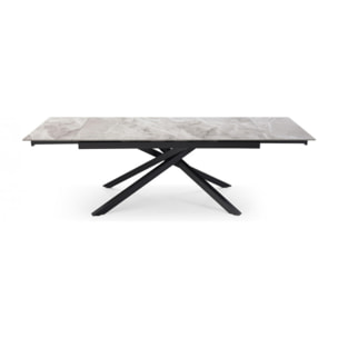 Table extensible en céramique gris brillant L160/240cm - 9 piètements - UNIK