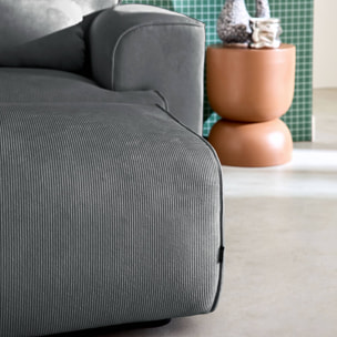 Pouf, repose-pieds pour canapé 3 places Wallas velours côtelé WALLAS