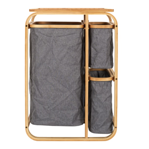 Rangement 3 Compartiments Support Bambou