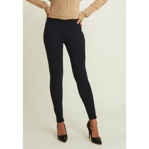 Pantaloni super skinny vita alta bande incrociate