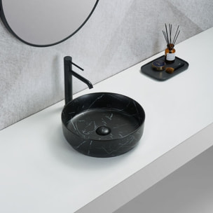 SAT Infinitio Design lavabo à poser 39x39 cm noir mat sans trou pour robinet (SATINF3939MRBKM)
