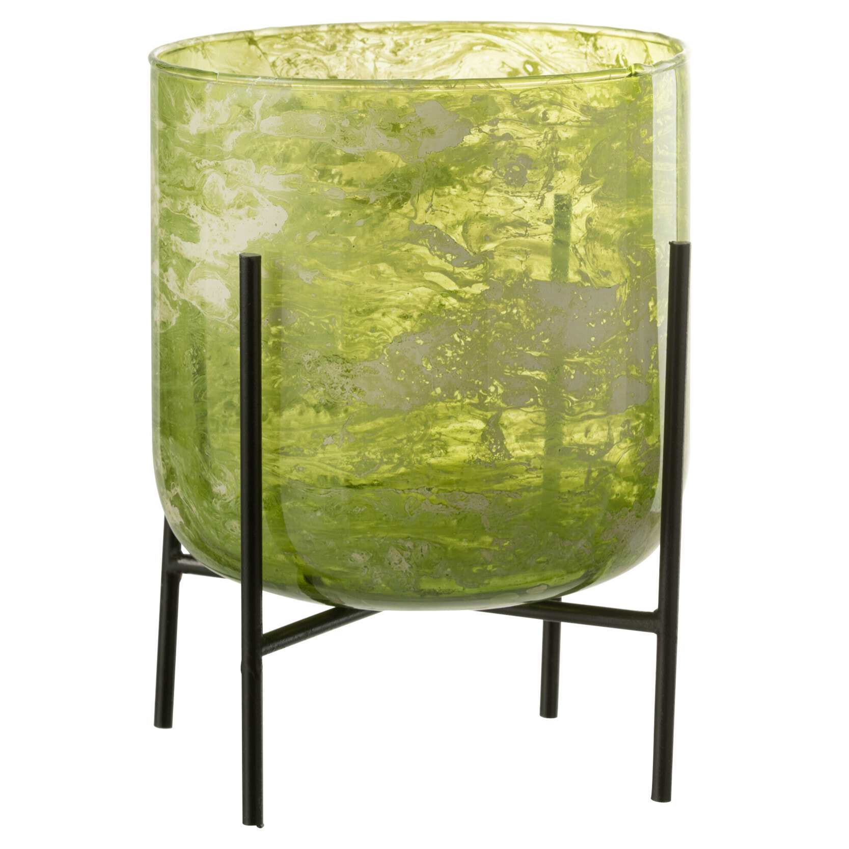 J-Line photophore Debout - verre/acier marbre - vert - large