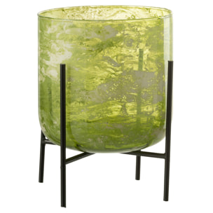 J-Line photophore Debout - verre/acier marbre - vert - large