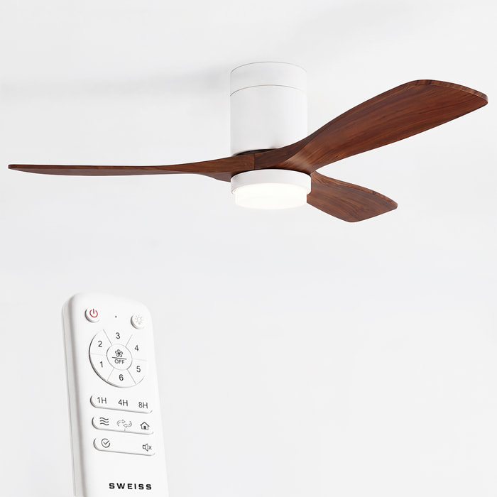 Ventilador de techo FLOW26 con luz LED y mando a distancia