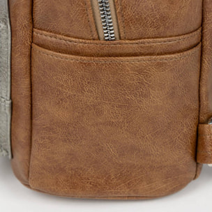 Mochila casual de guardianes de la galaxia - color marrón - 22.5x22.5x7.cm - fabricada en pu - estampado de groot