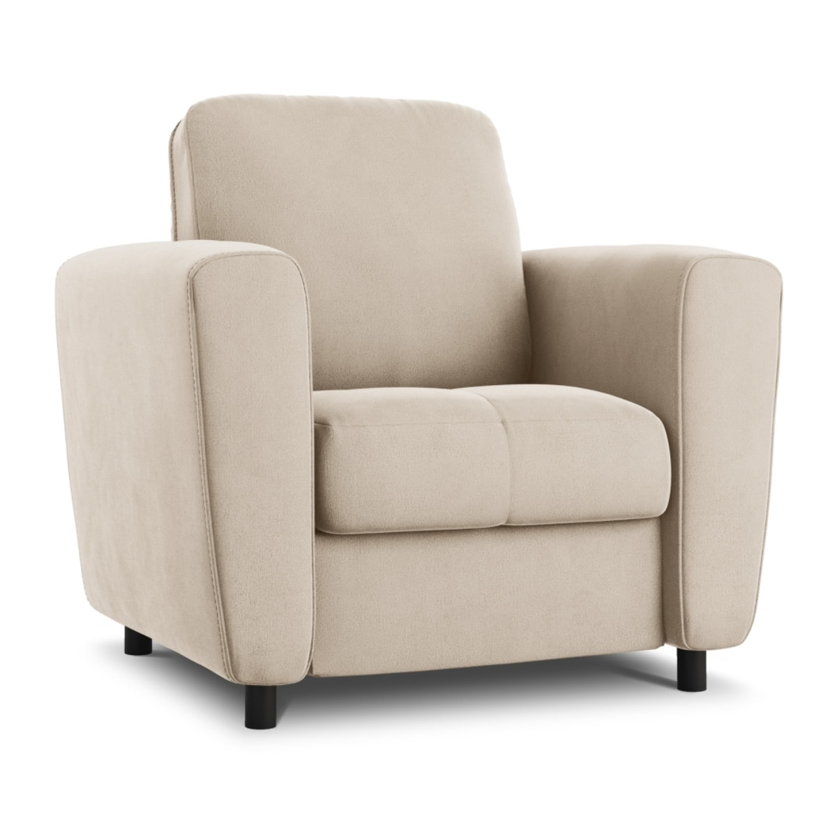 Fauteuil "Audra" en velours beige