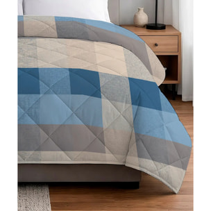 Trapunta invernale Scotland Azzurro 300 grammi/mq in cotone e poliestere