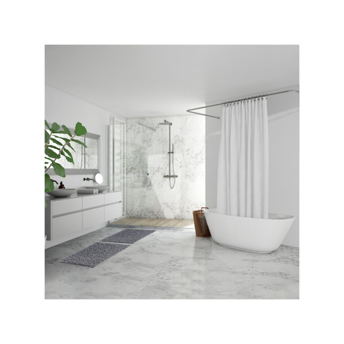 Tapis de salle de bain rectangulaire 40 x 60 cm en coton chenille - SHAGGY