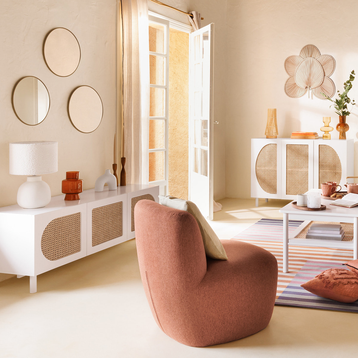 Buffet 3 portes "Cabras" 120x85cm blanc