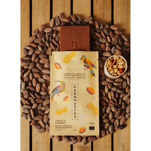Tablette fourrée chocolat cacahuètes - Bean To Bar - 120g Bio