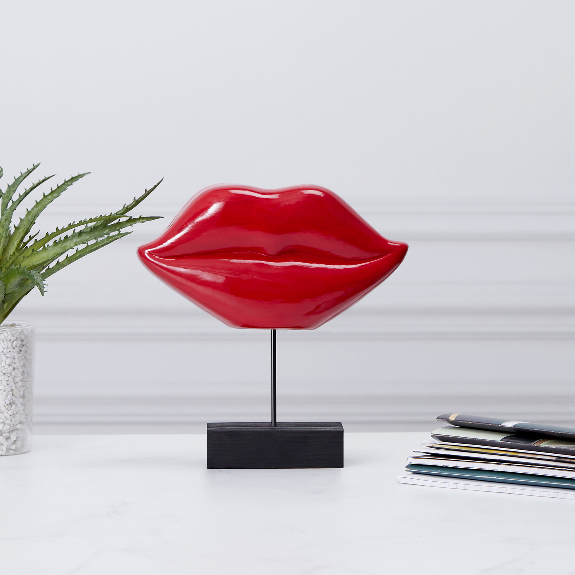 Deco A Poser Bouche Rouge H20cm