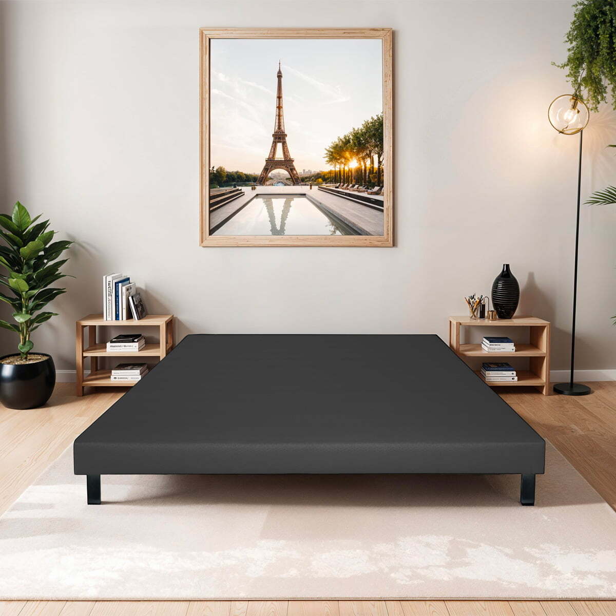 Sommier Tapissier Capucine | Gris anthracite | Epaisseur 13 cm