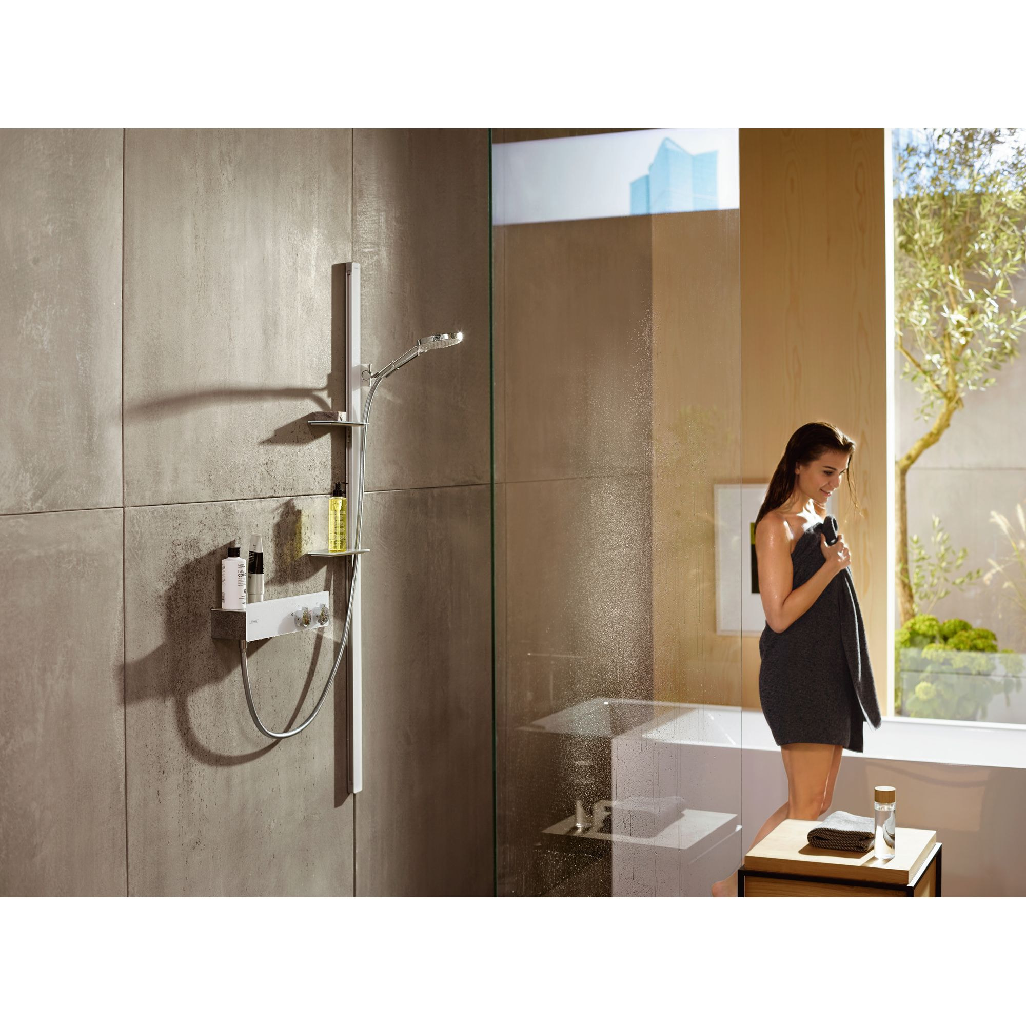 Set de douche 120 3 jets avec barre Uninca'E 150 cm et porte-savon chromé Raindance Select
