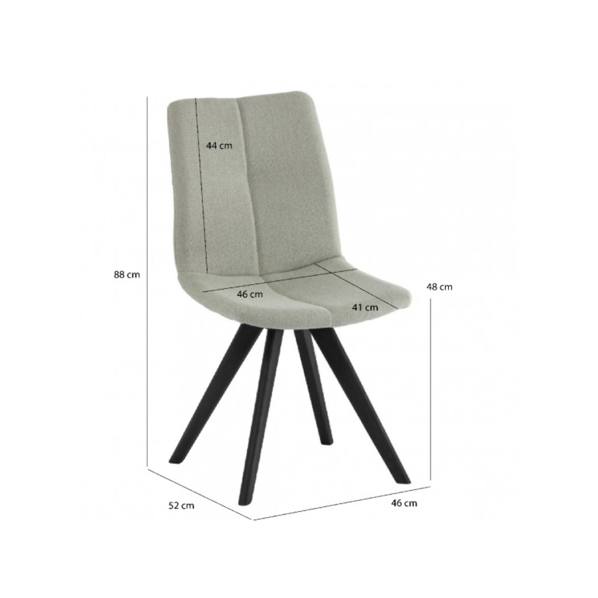 Lot de 2 chaises capitonnées en tissu - 4 coloris - JAPAN