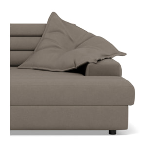 Giulia - canapé droit 4 places double méridienne - assise profonde - en tissu texturé - Gris clair