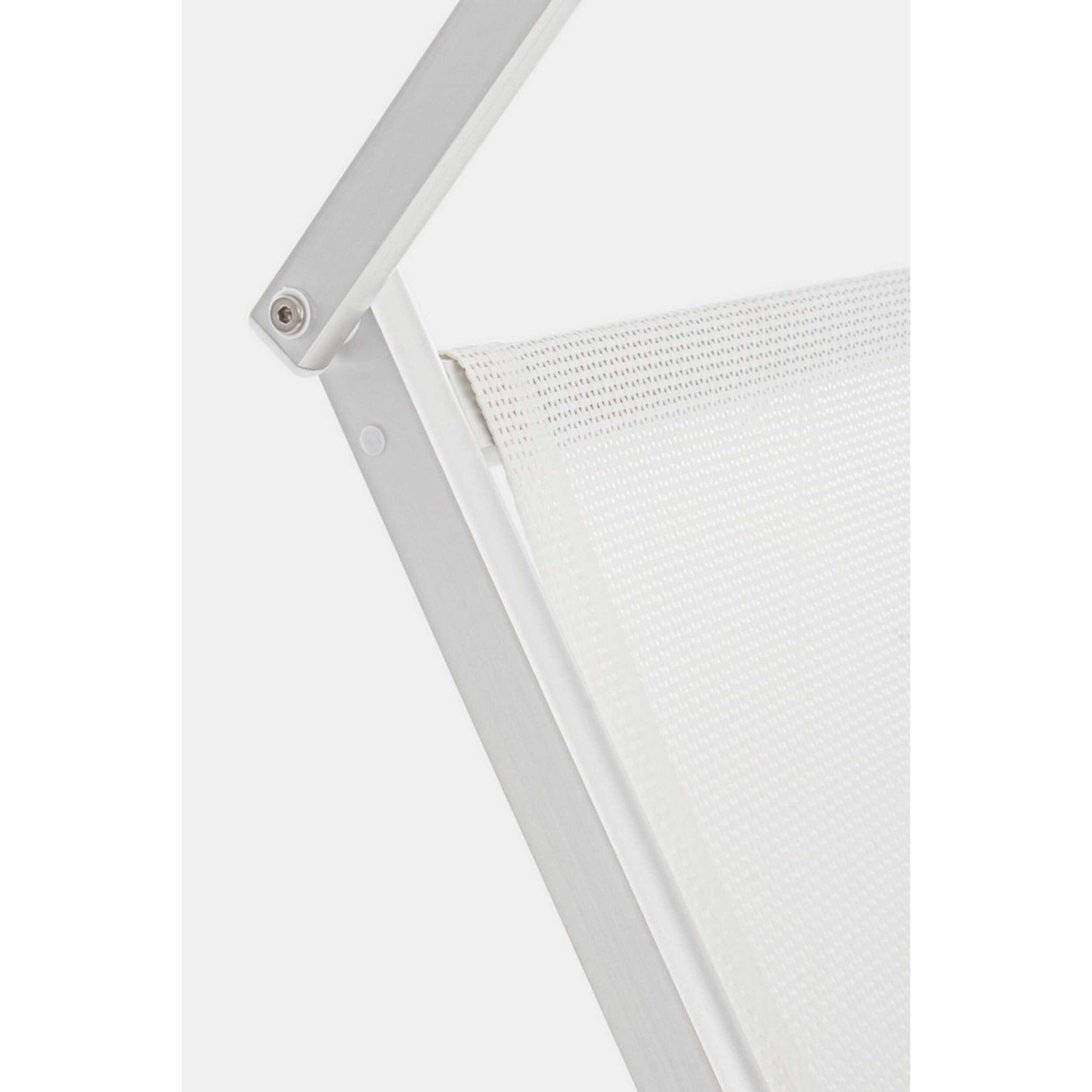 Set di 2 lettini prendisole TURQUETA in alluminio e textilene bianco, pieghevole