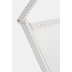 Set di 2 lettini prendisole TURQUETA in alluminio e textilene bianco, pieghevole
