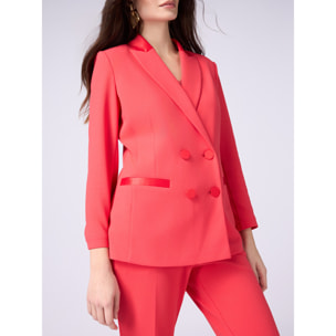 Oltre - Blazer doppiopetto in tessuto crêpe - Rosso