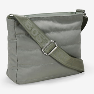 Bolso bandolera taupe con cremallera