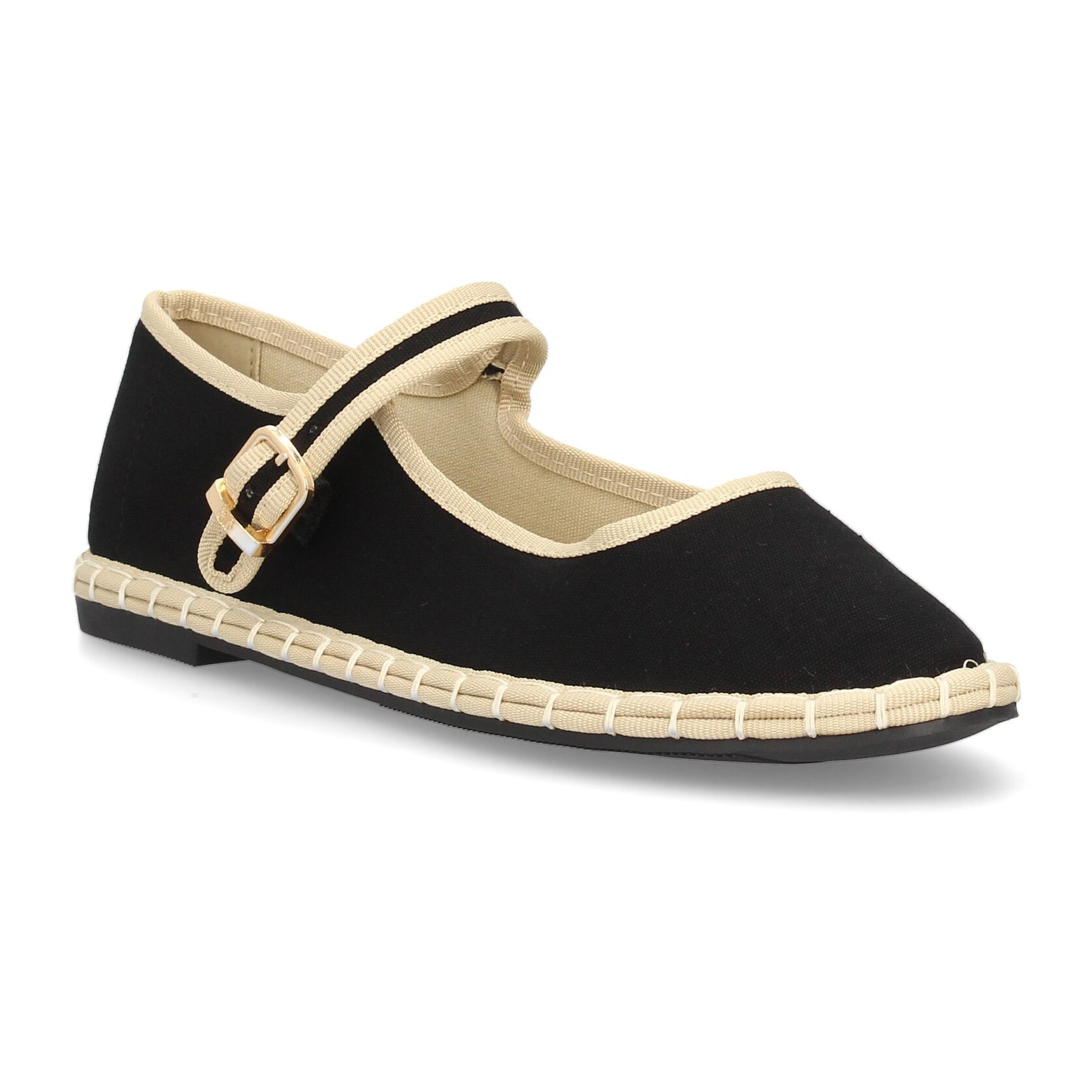 Merceditas de lona con ribete a contraste