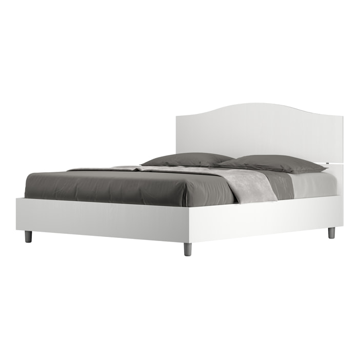 Cama con somier 160x190 fresno blanco Dores