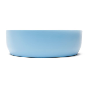 Vasque à poser ronde en céramique diamètre 39 cm - bleu mat - sans trop-plein - SAT Infinitio