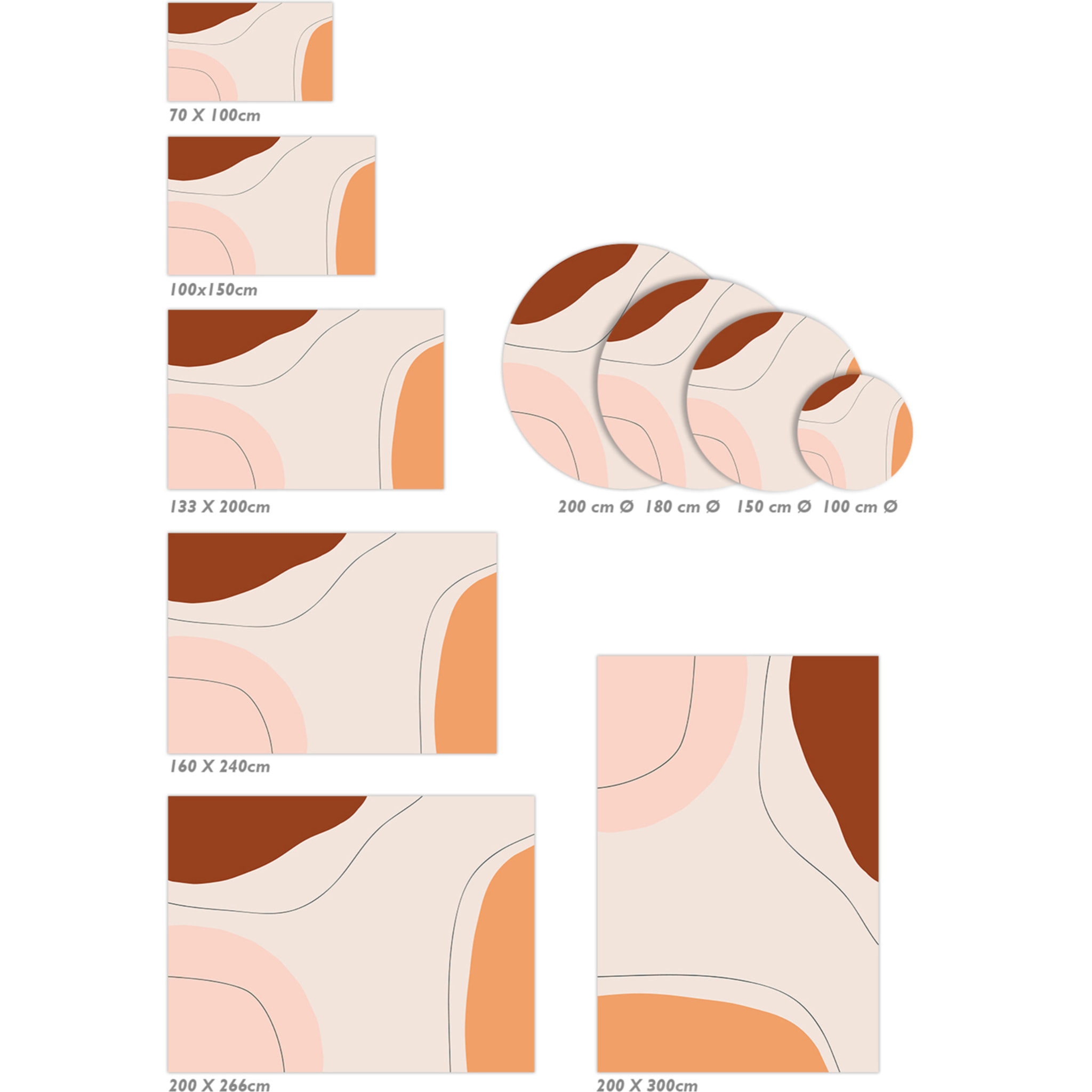 Alfombra de vinilo CERAMIKO, Tania, diseño moderno [Diam] 100 cm