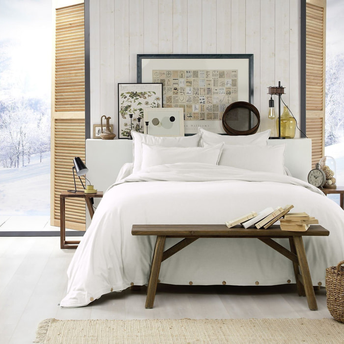 Housse de couette 100% flanelle blanc