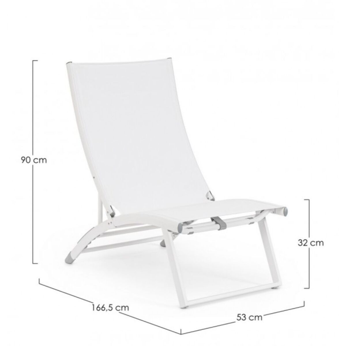 Set di 2 poltrone reclinabili TAYLOR in alluminio e textilene bianco