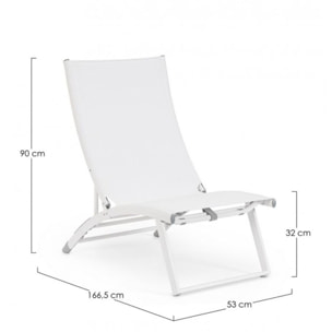 Set di 2 poltrone reclinabili TAYLOR in alluminio e textilene bianco