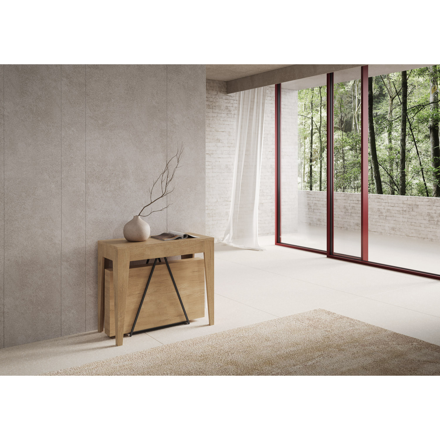 Consolle allungabile 90x42/302 cm Zima quercia natura