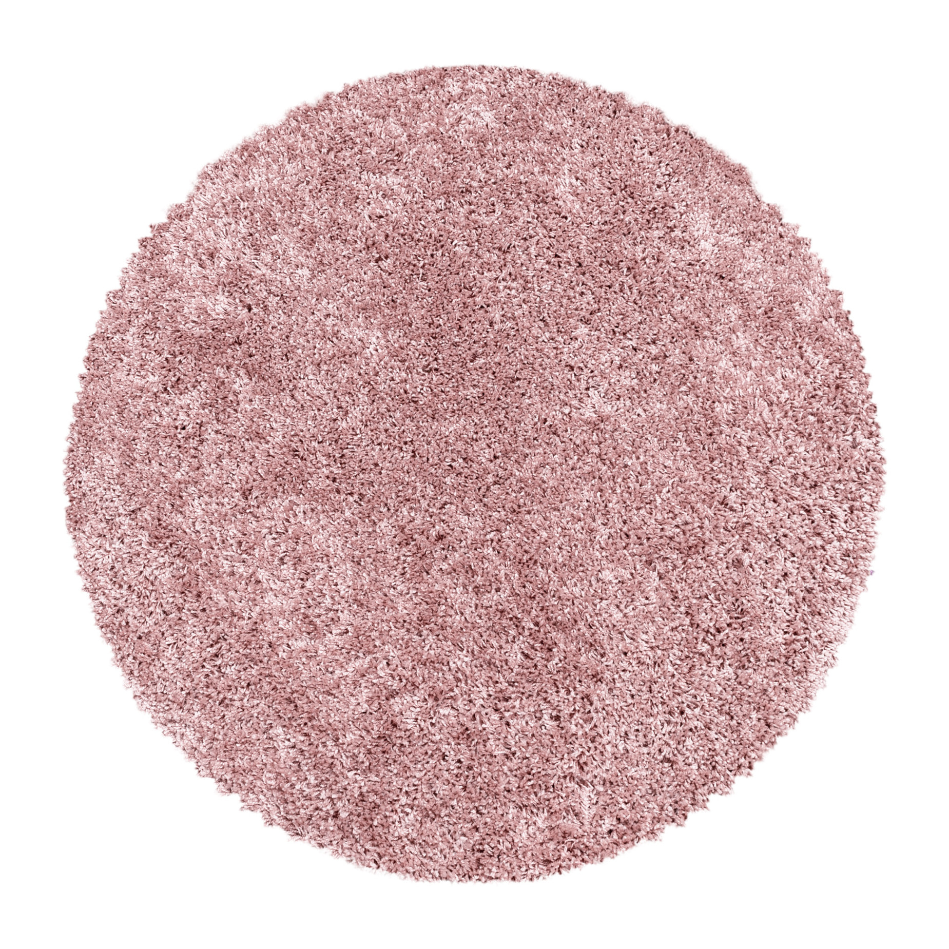 SYDNEY - Tapis shaggy uni rond à poils longs rose - SYD3000ROS