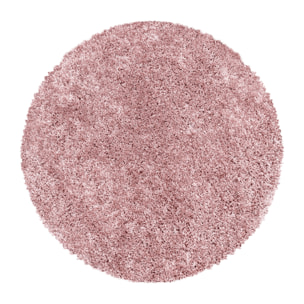SYDNEY - Tapis shaggy uni rond à poils longs rose - SYD3000ROS