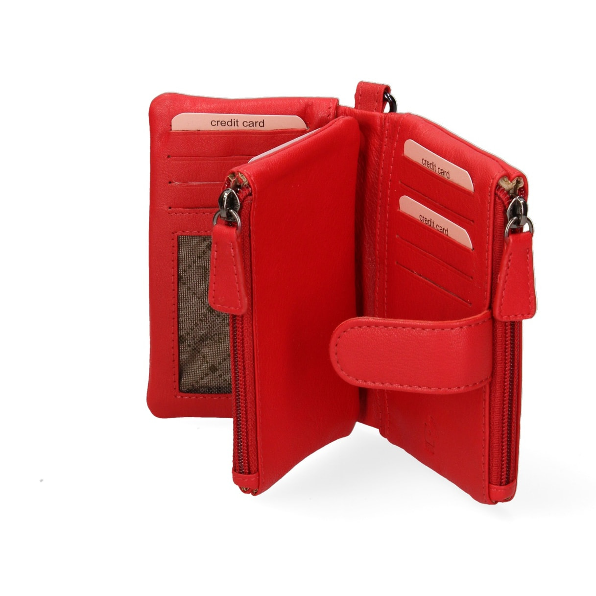 Portafoglio donna in vera pelle - Modello False - Casual - 13.5 x 10.0 x 3.0 cm