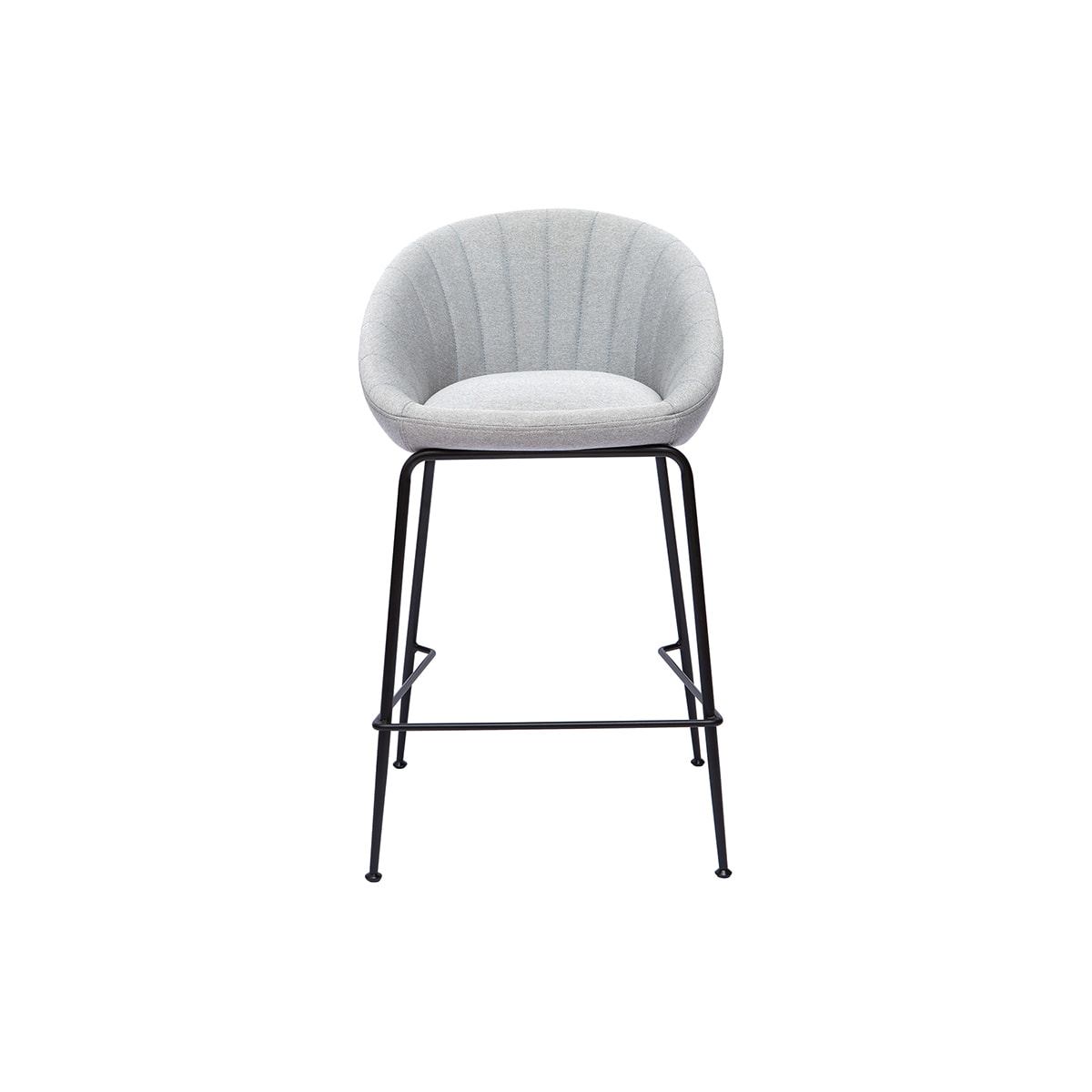 Tabourets de bar design tissu gris clair 65 cm (lot de 2) SHERU