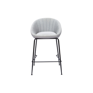 Tabourets de bar design tissu gris clair 65 cm (lot de 2) SHERU