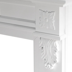 Truman - Cornice per Camino 121x108x38 cm Rivestimento Decorativo in Legno MDF Bianco