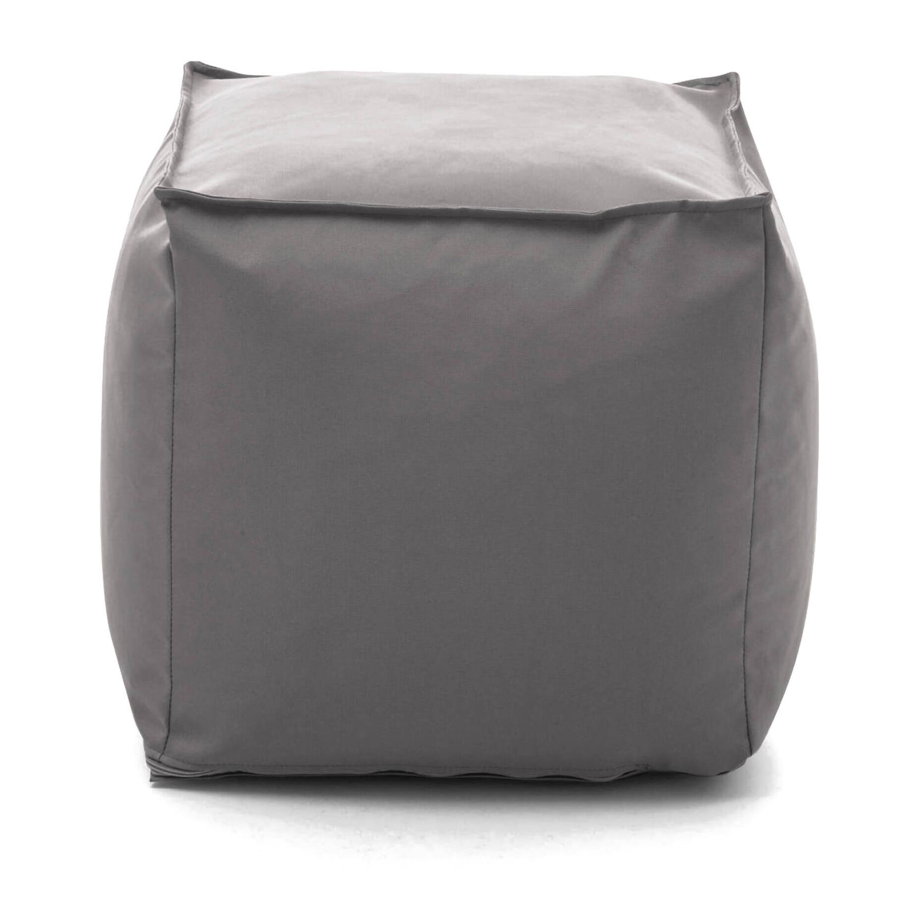 Pouf Aron, Pouf multifunzione, Poltroncina relax in tessuto imbottito, 100% Made in Italy, 45x45h45 cm, Grigio