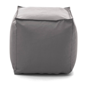 Pouf Aron, Pouf multifunzione, Poltroncina relax in tessuto imbottito, 100% Made in Italy, 45x45h45 cm, Grigio