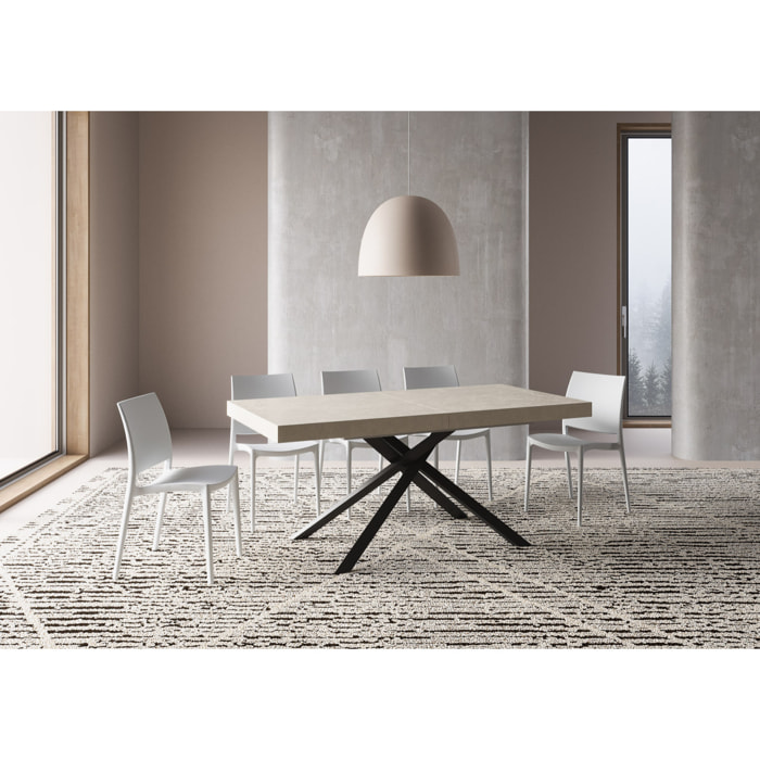 Mesa extensible 90x180/440 cm Karida cachemira patas antracita