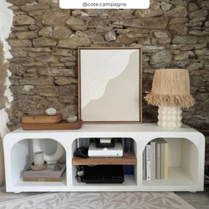 Meuble TV en béton blanc cassé 140 cm - Fira