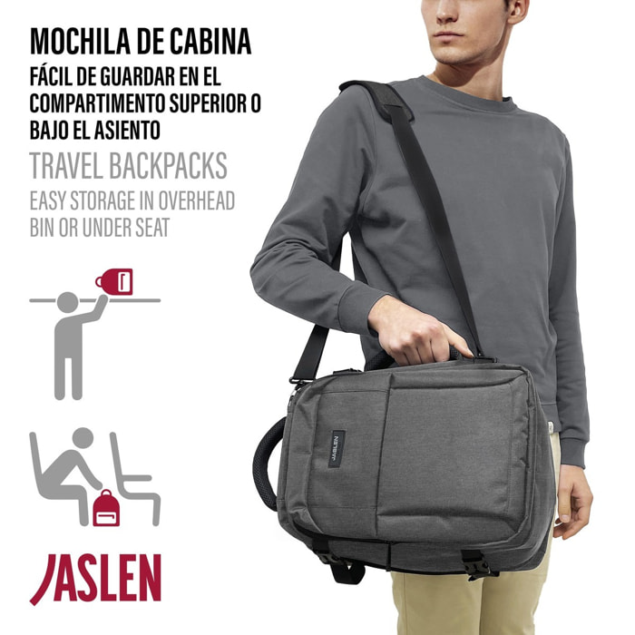 Mochila Viaje Cabina Jaslen Leeds Gris