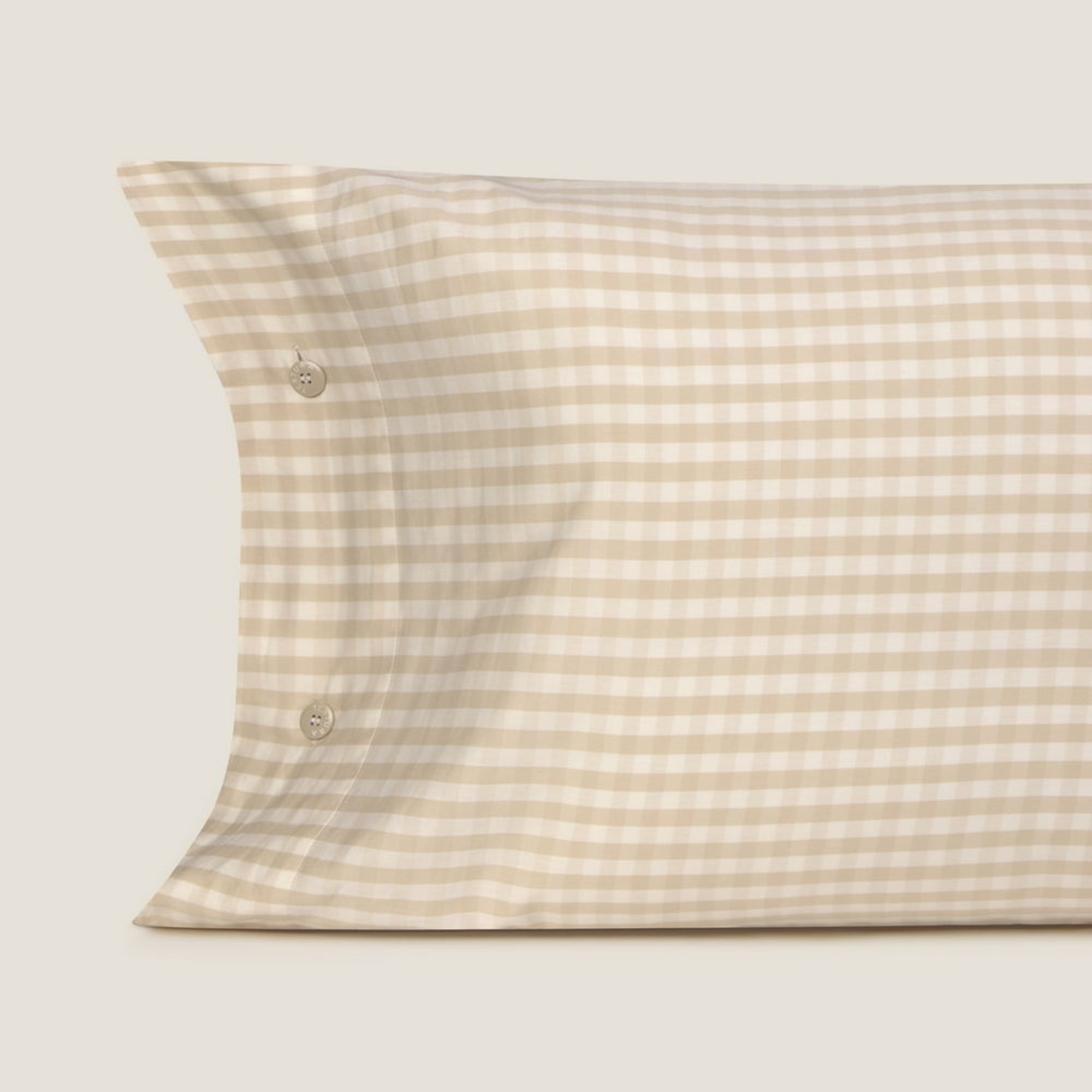 Funda de almohada de algodón satén 200 hilos Kimcuad color marron beige 100% Algodón