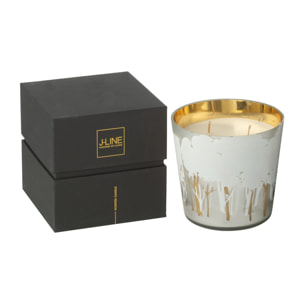 J-Line bougie parfumée Noa Forêt - Ayra - verre - blanc/or - small - 50H